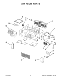 AIR FLOW PARTS Diagram and Parts List for WMH2175XVT5  Whirlpool Microwave