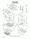 SHELF PARTS Diagram and Parts List for KBFS25EVMS2  KitchenAid Refrigerator