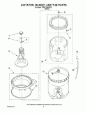 AGITATOR, BASKET AND TUB PARTS Diagram and Parts List for 7MWT74500SQ2  Whirlpool Washer