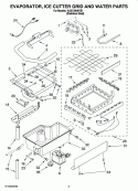 EVAPORATOR, ICE CUTTER GRID AND WATER PARTS Diagram and Parts List for KUIO18NNVS1  KitchenAid Ice Maker