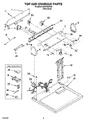 TOP AND CONSOLE PARTS Diagram and Parts List for LEQ5000PW0  Whirlpool Dryer