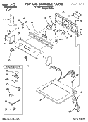 TOP AND CONSOLE PARTS Diagram and Parts List for 3RLEC8646KQ3  Whirlpool Dryer