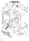 CABINET PARTS Diagram and Parts List for 7MWG44500ST0  Whirlpool Dryer