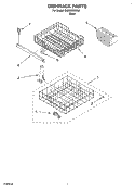 DISHRACK Diagram and Parts List for DU800SWKU0  Whirlpool Dishwasher