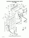 CONTROLS AND REAR PANEL PARTS Diagram and Parts List for IV4500X0  Inglis Washer