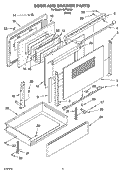 DOOR AND DRAWER PARTS Diagram and Parts List for GJP84902  Whirlpool Range