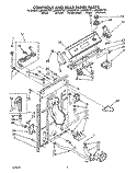 CONTROLS AND REAR PANEL Diagram and Parts List for LA9500XTG1  Whirlpool Washer