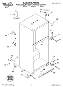 CABINET, LITERATURE Diagram and Parts List for ET1LFKXKQ00  Whirlpool Refrigerator