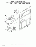 DOOR AND LATCH PARTS Diagram and Parts List for DU1015XTXQ3  Whirlpool Dishwasher