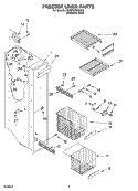FREEZER LINER PARTS Diagram and Parts List for KSBP25FKSS02  KitchenAid Refrigerator