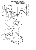MACHINE BASE PARTS Diagram and Parts List for 1CLSQ9549PW0  Whirlpool Washer