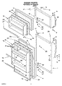 DOOR Diagram and Parts List for RT14BKXKQ01  Roper Refrigerator