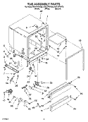 TUB ASSEMBLY Diagram and Parts List for DU915PWKT0  Whirlpool Dishwasher