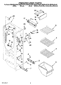 FREEZER LINER PARTS Diagram and Parts List for ED5FHAXVB00  Whirlpool Refrigerator