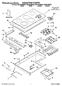 COOKTOP PARTS, OPTIONAL PARTS Diagram and Parts List for KECC568RPT01  KitchenAid Cooktop