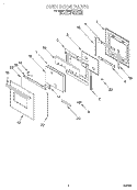 OVEN DOOR Diagram and Parts List for KEMS377DBS2  KitchenAid Microwave Oven Combo