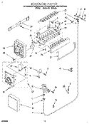 ICEMAKER Diagram and Parts List for ET22DMXDW00  Whirlpool Refrigerator