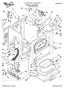 CABINET Diagram and Parts List for LGL8858EQ0  Whirlpool Dryer
