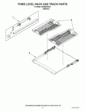 THIRD LEVEL RACK AND TRACK PARTS Diagram and Parts List for KUDE60SXSS1  KitchenAid Dishwasher