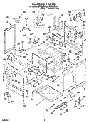 CHASSIS PARTS Diagram and Parts List for GR488LXRS0  Whirlpool Range