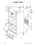 CABINET PARTS Diagram and Parts List for GX5FHDXVB08  Whirlpool Refrigerator