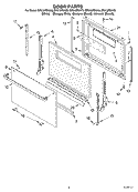 DOOR Diagram and Parts List for SF310PEKV0  Whirlpool Range