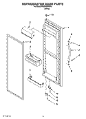 REFRIGERATOR DOOR PARTS Diagram and Parts List for RS22AGXTQ00  Roper Refrigerator
