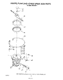 HEATER, PUMP AND LOWER SPRAY ARM Diagram and Parts List for DU9100XT1  Whirlpool Dishwasher