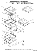 REFRIGERATOR SHELF PARTS Diagram and Parts List for MSD2269KEW00  Whirlpool Refrigerator