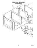 DOOR AND LATCH Diagram and Parts List for KEMS378XWH0  KitchenAid Wall Oven
