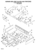 BURNER BOX, GAS VALVES, AND SWITCHES Diagram and Parts List for KDRP463LSS07  KitchenAid Range