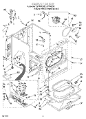 CABINET Diagram and Parts List for LGT7646EQ2  Whirlpool Dryer
