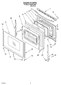 DOOR Diagram and Parts List for GR475LXKS0  Whirlpool Range