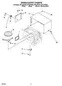 OVEN CAVITY PARTS Diagram and Parts List for MT4155SPB0  Whirlpool Microwave