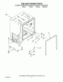 TUB AND FRAME PARTS Diagram and Parts List for DU1300XTVS3  Whirlpool Dishwasher