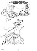 MACHINE BASE PARTS Diagram and Parts List for 7MLSR8534PT0  Whirlpool Washer