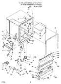 TUB ASSEMBLY Diagram and Parts List for DU915QWDB6  Whirlpool Dishwasher