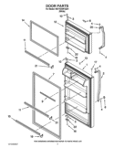 DOOR PARTS Diagram and Parts List for W5TYDWFXQ01  Whirlpool Refrigerator