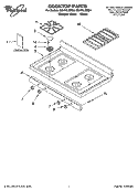 COOKTOP PARTS Diagram and Parts List for GS470LEMB4  Whirlpool Range