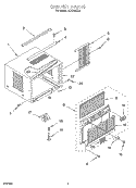 CABINET Diagram and Parts List for ACQ122XJ0  Whirlpool Air Conditioner