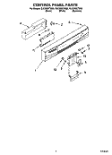 CONTROL PANEL PARTS Diagram and Parts List for GU2200XTSB0  Whirlpool Dishwasher