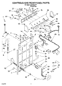 CONTROLS AND REAR PANEL PARTS Diagram and Parts List for LSB6300LW1  Whirlpool Washer