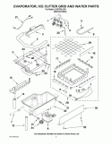 EVAPORATOR, ICE CUTTER GRID AND WATER PARTS Diagram and Parts List for KUIC15NLXS0  KitchenAid Ice Maker