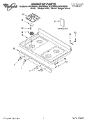 COOKTOP, LITERATURE Diagram and Parts List for SF357PEKW0  Whirlpool Range