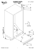 CABINET PARTS Diagram and Parts List for EV120FXKQ04  Whirlpool Freezer