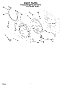 DOOR PARTS Diagram and Parts List for GGW9260PL0  Whirlpool Dryer