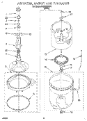 AGITATOR, BASKET AND TUB Diagram and Parts List for 3LSP8255BW0  Whirlpool Washer