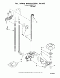 FILL, DRAIN AND OVERFILL PARTS Diagram and Parts List for KUDS50FVPA2  KitchenAid Dishwasher