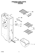 FREEZER LINER PARTS Diagram and Parts List for 5VES3FHGRS02  Whirlpool Refrigerator