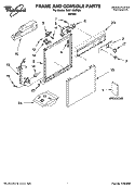 FRAME AND CONSOLE PARTS Diagram and Parts List for DU811SWPQ0  Whirlpool Dishwasher